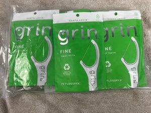6-Pack Grin Oral Care Fine Flosspyx - Minty - 75ct per pack